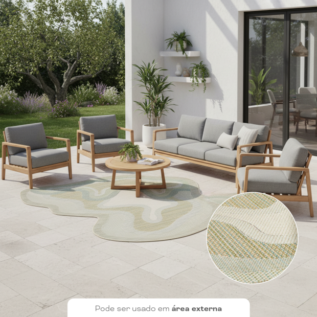 Tapete Orgânico para Sala Egípcio Bellagio Orta Sisal Sintético 1,40m x 2,00m