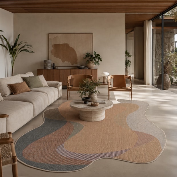 Tapete Orgânico para Sala Egípcio Bellagio Pienza Sisal Sintético 2,00m x 2,50m