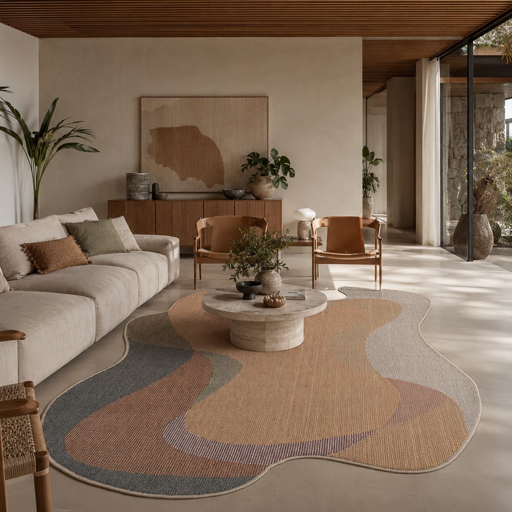Tapete Orgânico para Sala Egípcio Bellagio Pienza Sisal Sintético 2,50m x 3,50m