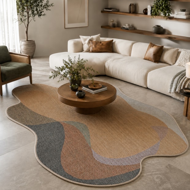 Tapete Orgânico para Sala Egípcio Bellagio Pienza Sisal Sintético 2,50m x 3,50m