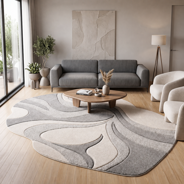 Tapete Orgânico para Sala Egípcio Solum Contour 1,40m x 2,00m