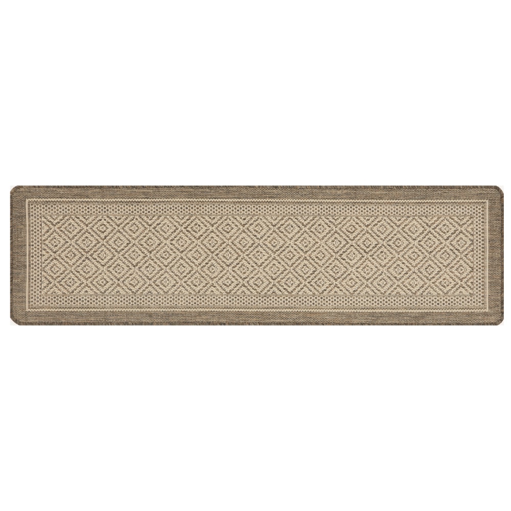 Tapete Para Cozinha Flex Geométrico Bege 006 Antiderrapante 50cm x 1,80m