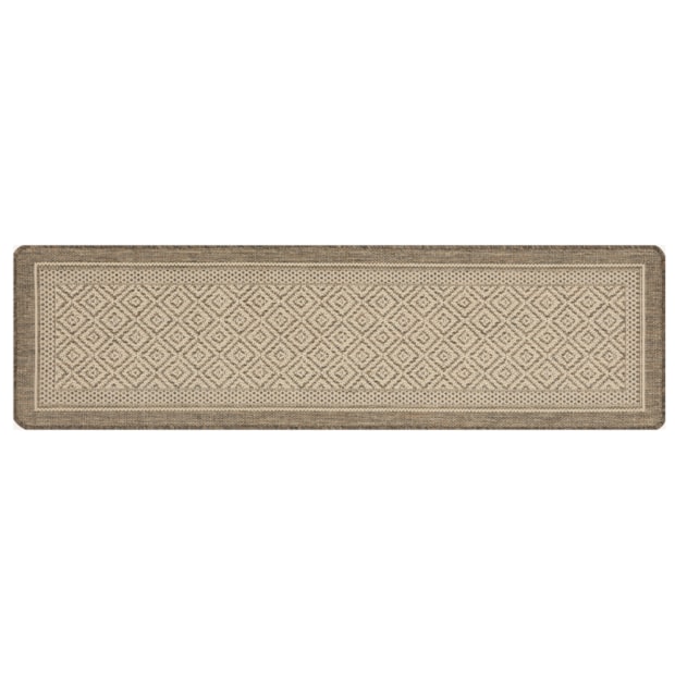 Tapete Para Cozinha Flex Geométrico Bege 006 Antiderrapante 50cm x 1,80m