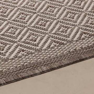 Tapete Para Cozinha Flex Geométrico Bege Antiderrapante 45cm x 67cm