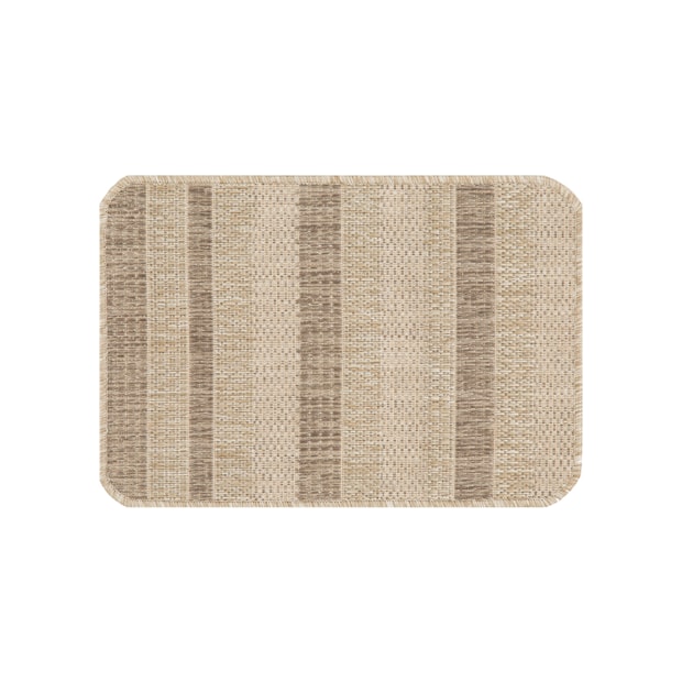 Tapete Para Cozinha Flex Listrado Bege 001 Antiderrapante 45cm x 67cm