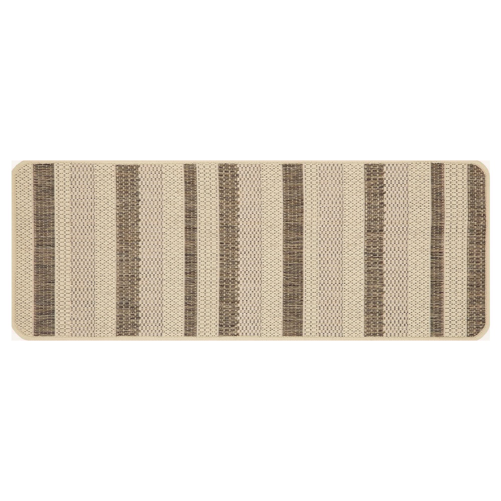 Tapete Para Cozinha Flex Listrado Bege 002 Antiderrapante 45cm x 1,20m