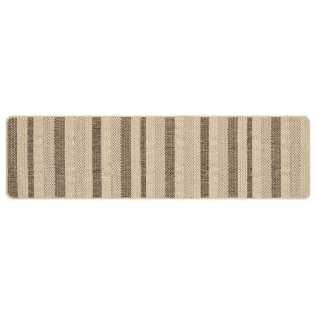 Tapete Para Cozinha Flex Listrado Bege 002 Antiderrapante 50cm x 1,80m