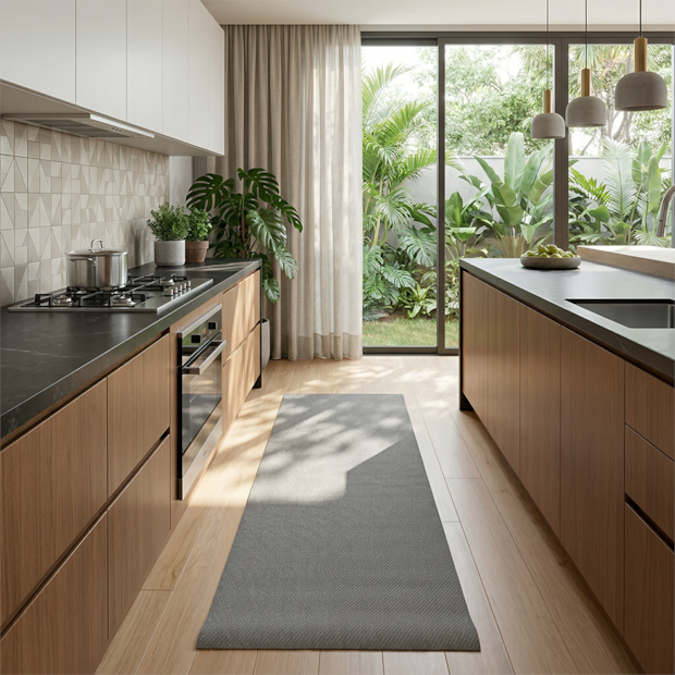 Tapete para Cozinha Passadeira Antiderrapante Ibiza Impermeável 100% PVC 65cm x 2,00m