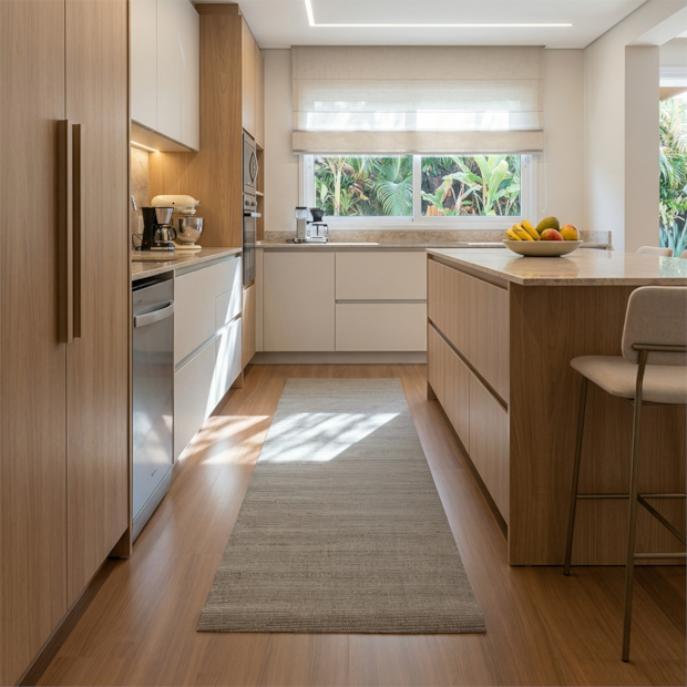 Tapete para Cozinha Passadeira Antiderrapante Ibiza Impermeável 100% PVC 65cm x 2,40m