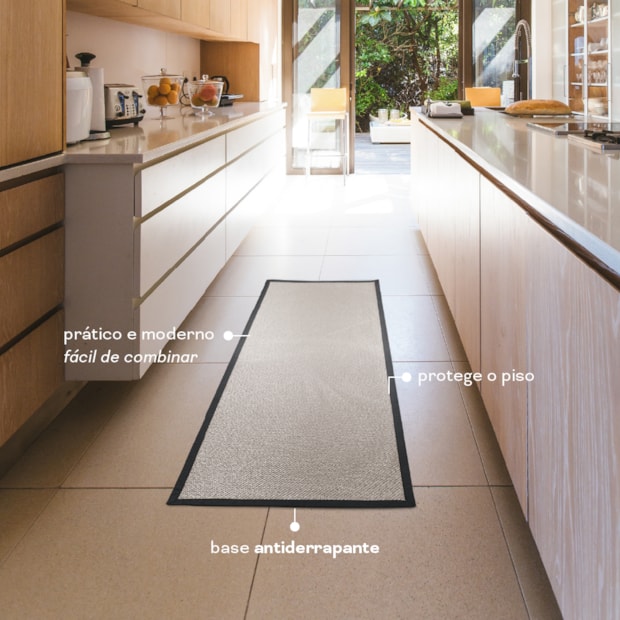 Tapete Para Cozinha Passadeira Antiderrapante Trame 50cm x 1,20m