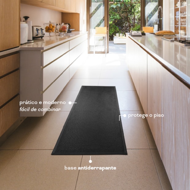 Tapete Para Cozinha Passadeira Antiderrapante Trame 50cm x 1,20m