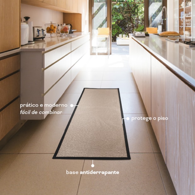 Tapete Para Cozinha Passadeira Antiderrapante Trame 60cm x 1,80m