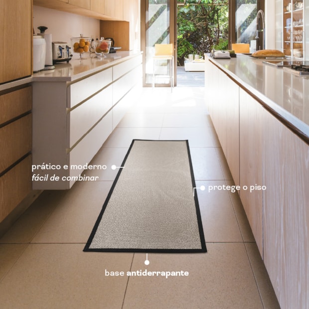 Tapete Para Cozinha Passadeira Antiderrapante Trame 60cm x 1,80m