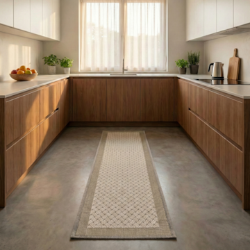 Tapete Para Cozinha / Passadeira Jacquard Bavaria Antiderrapante 45cm x 1,20m