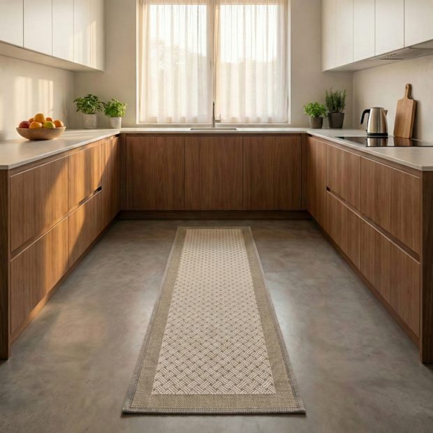 Tapete Para Cozinha / Passadeira Jacquard Bavaria Antiderrapante 45cm x 1,80m