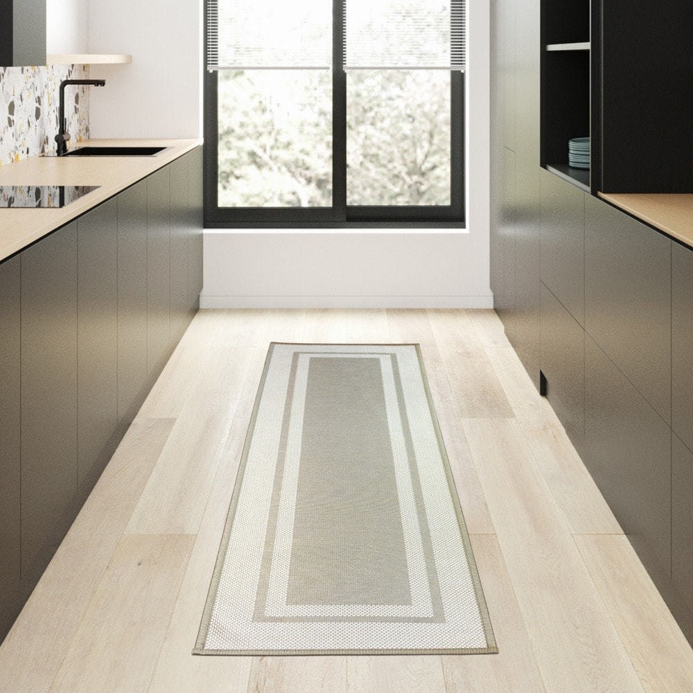 Tapete Para Cozinha / Passadeira Jacquard Munique Antiderrapante 45cm x 1,80m