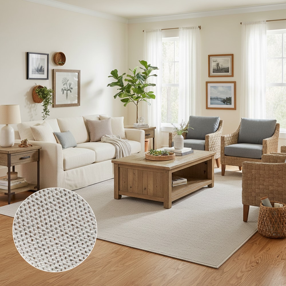 Tapete para Sala Egípcio Tremiti Sisal Sintético 2,40m x 3,00m