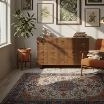 Tapete para Sala Gaudi Clássico Aveludado Antiderrapante 1,40m x 2,00m