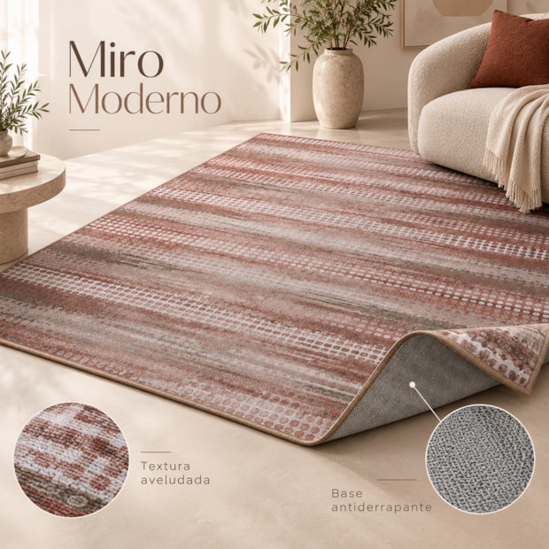 Tapete para Sala Miro Moderno Aveludado Antiderrapante 2,00m x 2,50m