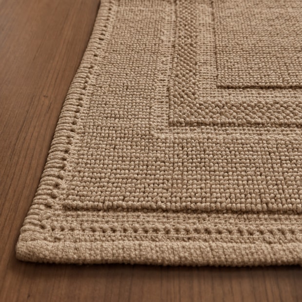 Tapete / Passadeira Delhi Moldura Antiderrapante 100% Algodão 55cm x 1,10m