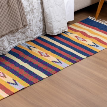 Tapete / Passadeira Indiano Kilim 100% Algodão 60cm x 1,80m