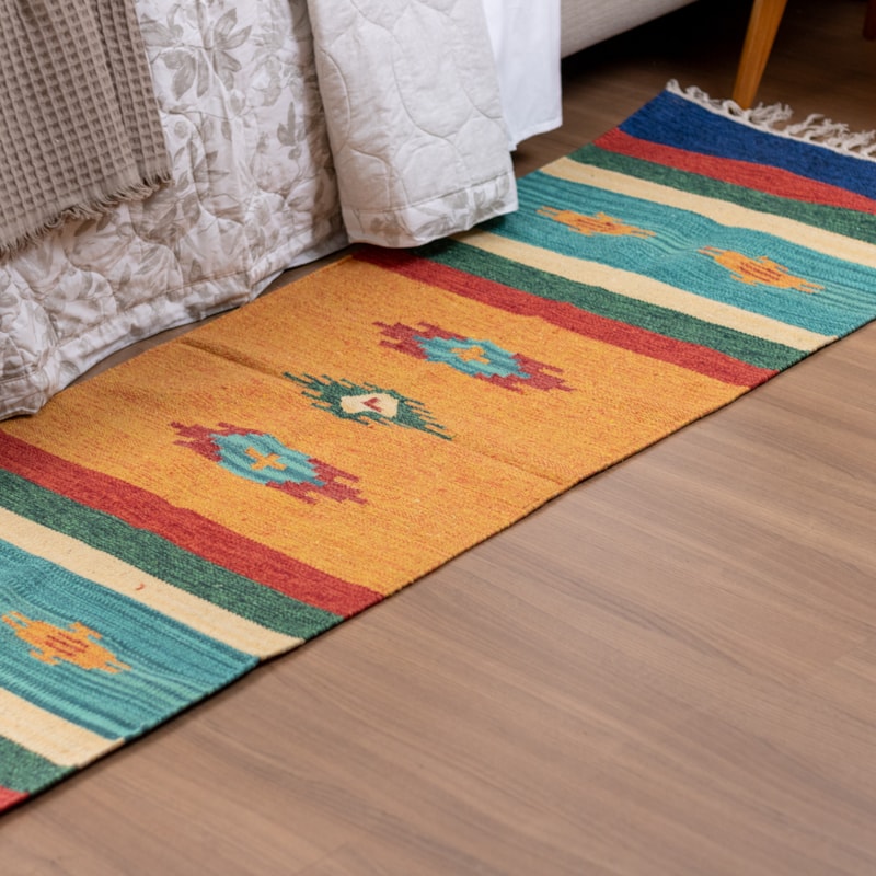 Tapete / Passadeira Indiano Kilim 100% Algodão 60cm x 1,80m