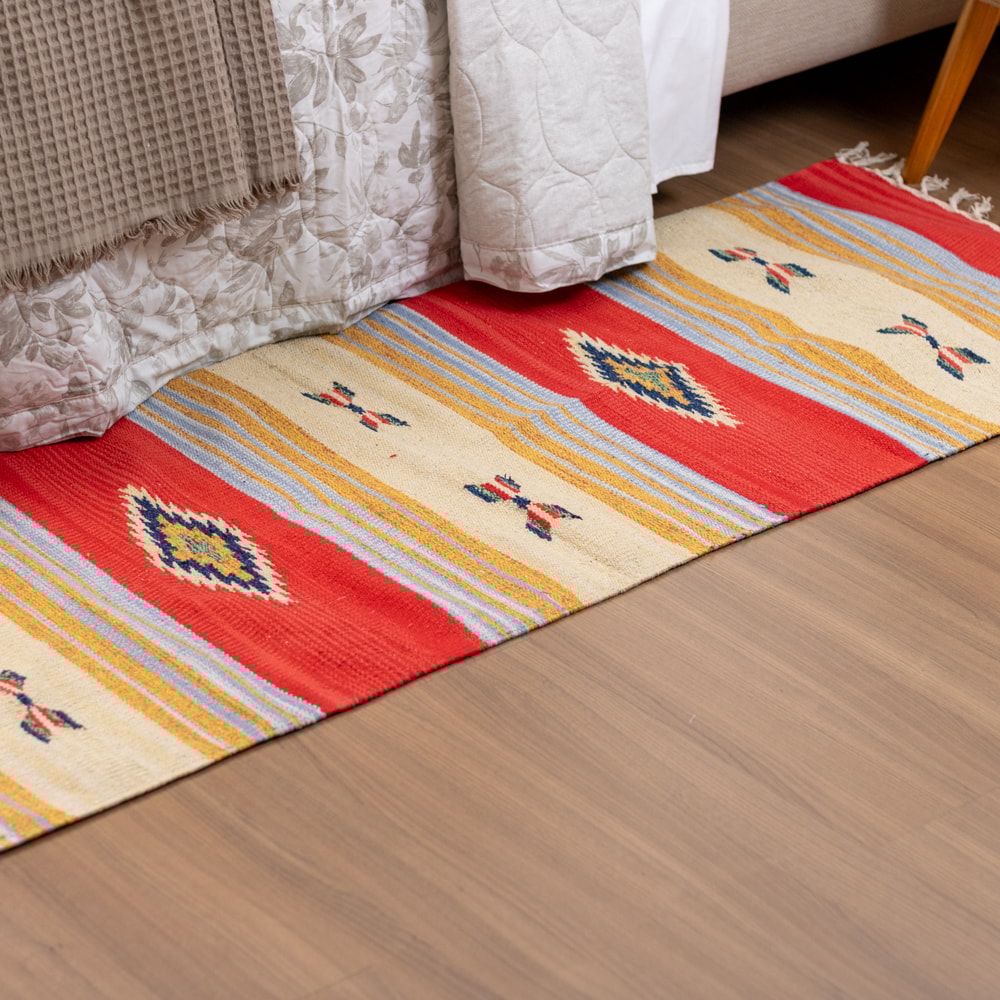 Tapete / Passadeira Indiano Kilim 100% Algodão 60cm x 1,80m