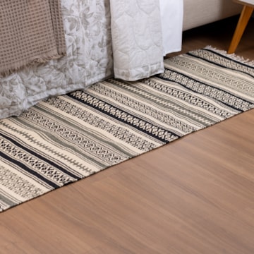 Tapete / Passadeira Indiano Kilim Chicago 100% Algodão Dupla Face 60cm x 1,80m