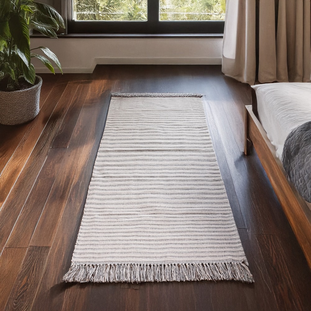 Tapete / Passadeira Indiano Kilim Listras 100% Algodão 60cm x 1,80m