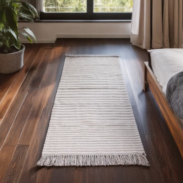 Tapete / Passadeira Indiano Kilim Listras 100% Algodão 60cm x 1,80m