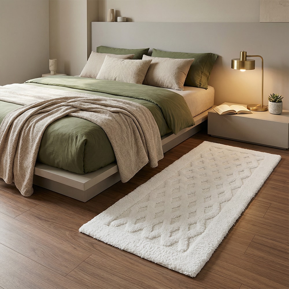 Tapete / Passadeira Kacyumara Lijor 100% Algodão Antiderrapante 60cm x 1,60m