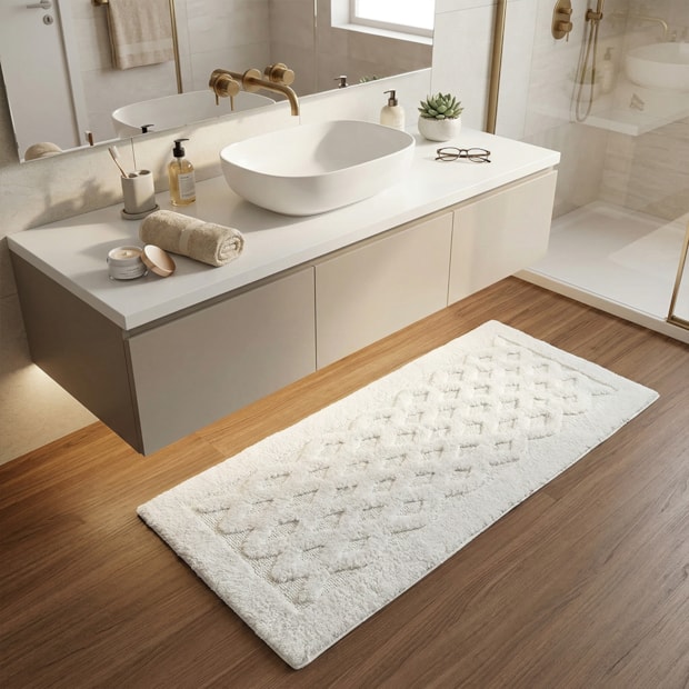 Tapete / Passadeira Kacyumara Lijor 100% Algodão Antiderrapante 60cm x 1,60m