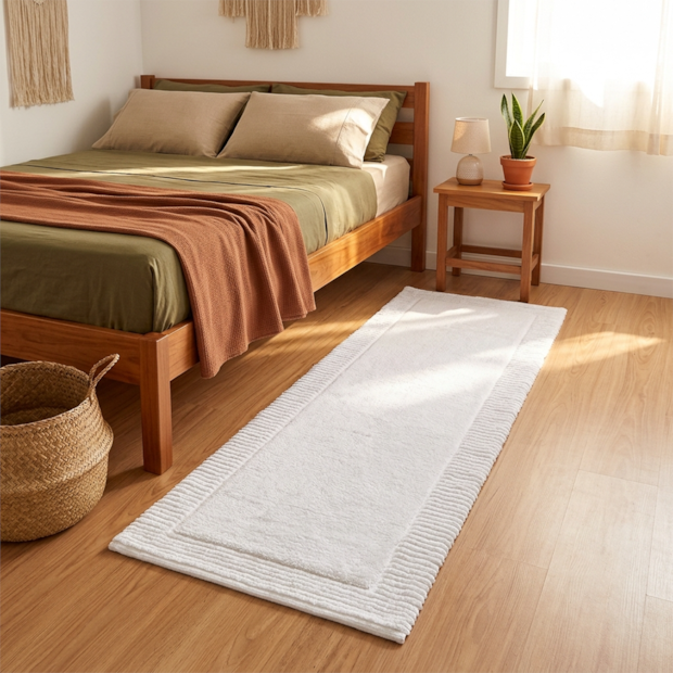 Tapete / Passadeira Kacyumara Suez 100% Algodão Antiderrapante 60cm x 1,60m