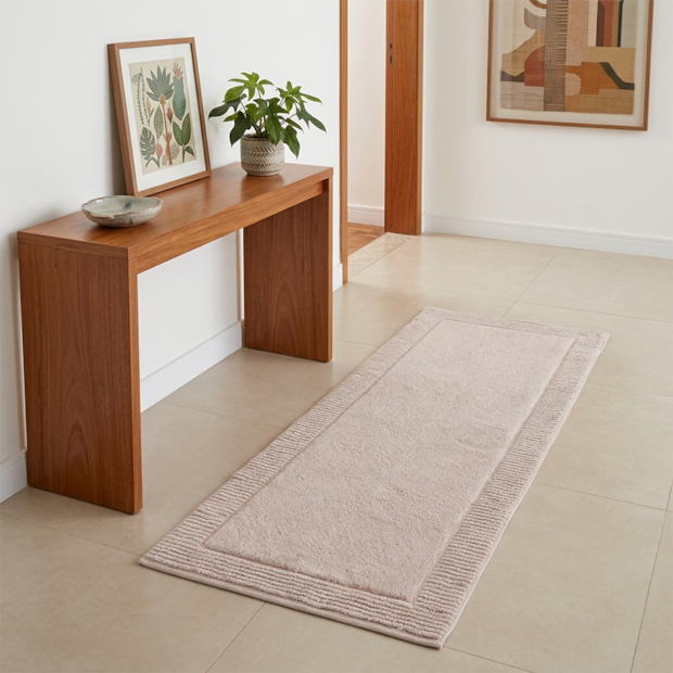 Tapete / Passadeira Kacyumara Suez 100% Algodão Antiderrapante 60cm x 1,60m
