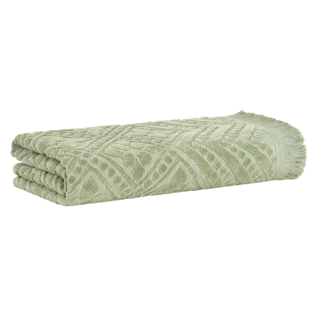 Toalha de Banho Buddemeyer Anis Jacquard Aveludada 100% Algodão c/ Franjas - Gramatura: 420g/m²