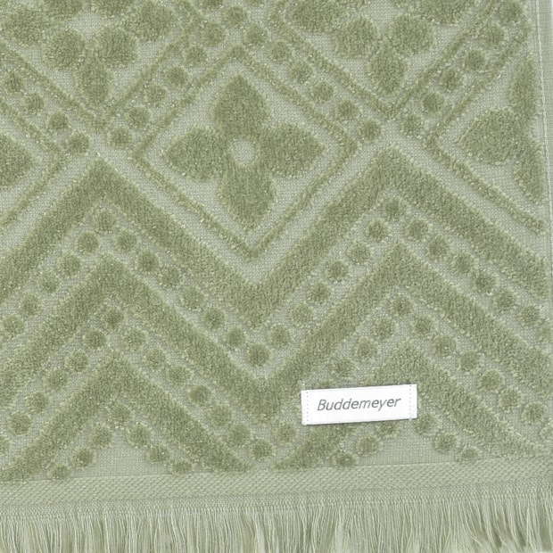Toalha de Banho Buddemeyer Anis Jacquard Aveludada 100% Algodão c/ Franjas - Gramatura: 420g/m²