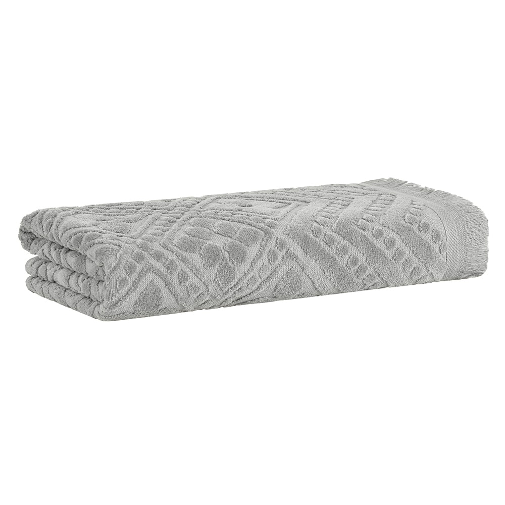 Toalha de Banho Buddemeyer Anis Jacquard Aveludada 100% Algodão c/ Franjas - Gramatura: 420g/m²
