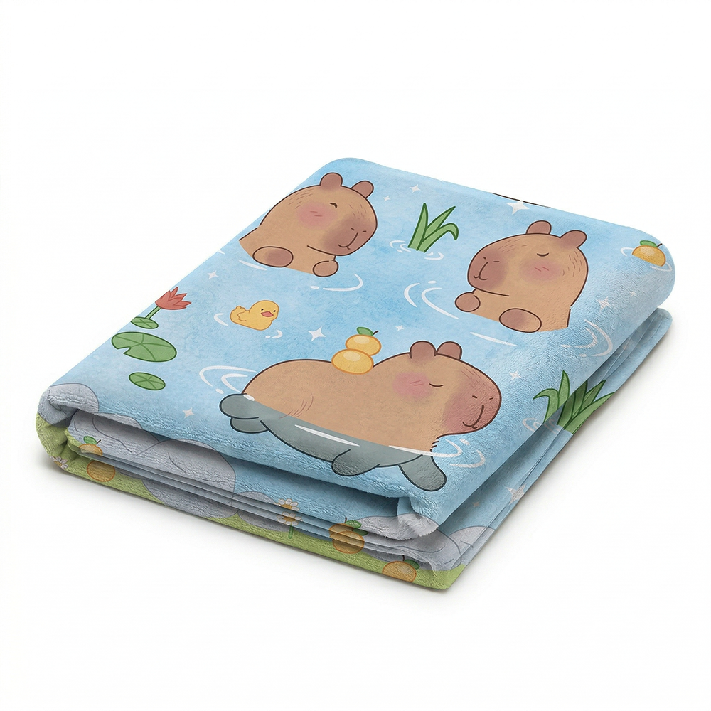 Toalha de Banho Infantil Dohler Capivara no Parque Aveludada 100% Algodão - Gramatura: 320g/m²