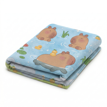 Toalha de Banho Infantil Dohler Capivara no Parque Aveludada 100% Algodão - Gramatura: 320g/m²