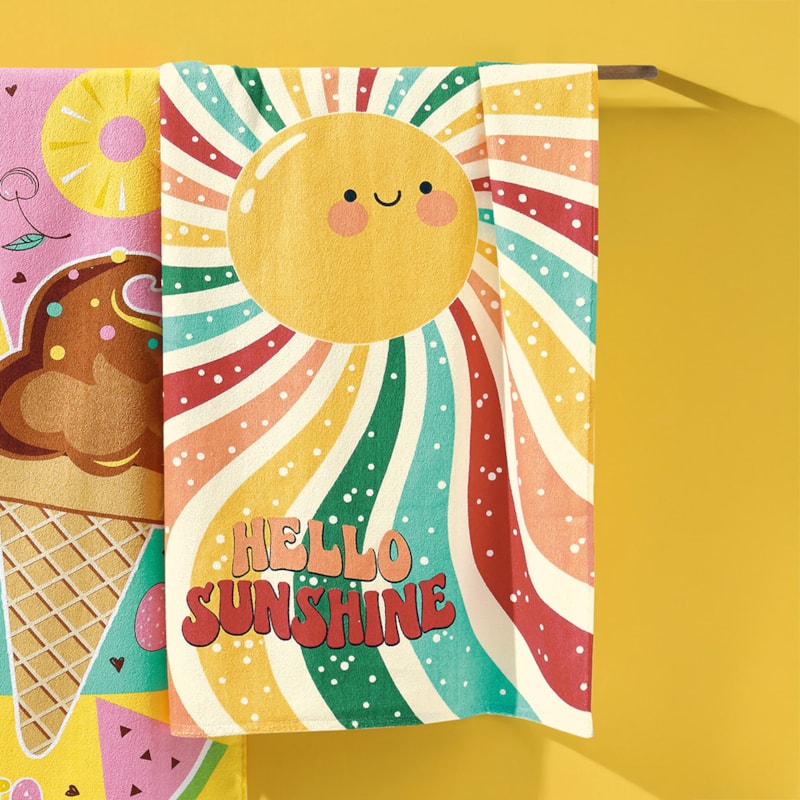 Toalha de Banho Infantil Dohler Hello Sunshine Felpuda 100% Algodão -