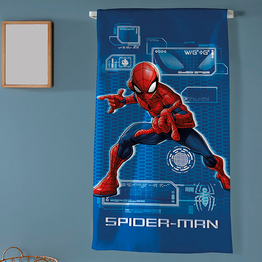 Toalha de Banho Infantil Dohler Homem Aranha Aveludada 100% Algodão - Gramatura: 320g/m²