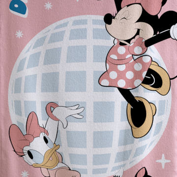 Toalha de Banho Infantil Dohler Minnie Dance It Out Aveludada 100% Algodão - Gramatura: 320g/m²