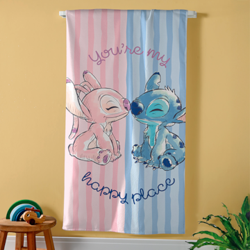 Toalha de Banho Infantil Dohler Stitch Happy Place Aveludada 100% Algodão - Gramatura: 320g/m²