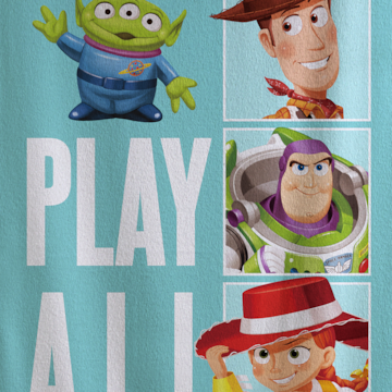 Toalha de Banho Infantil Dohler Toy Story Play All Day Aveludada 100% Algodão - Gramatura: 320g/m²