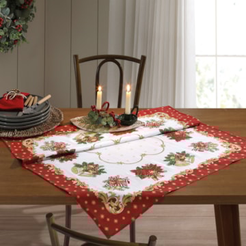 Toalha de Chá / Centro de Mesa Dohler Athenas Clássicos de Natal 78cm x 78cm