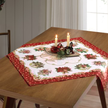 Toalha de Chá / Centro de Mesa Dohler Athenas Clássicos de Natal 78cm x 78cm