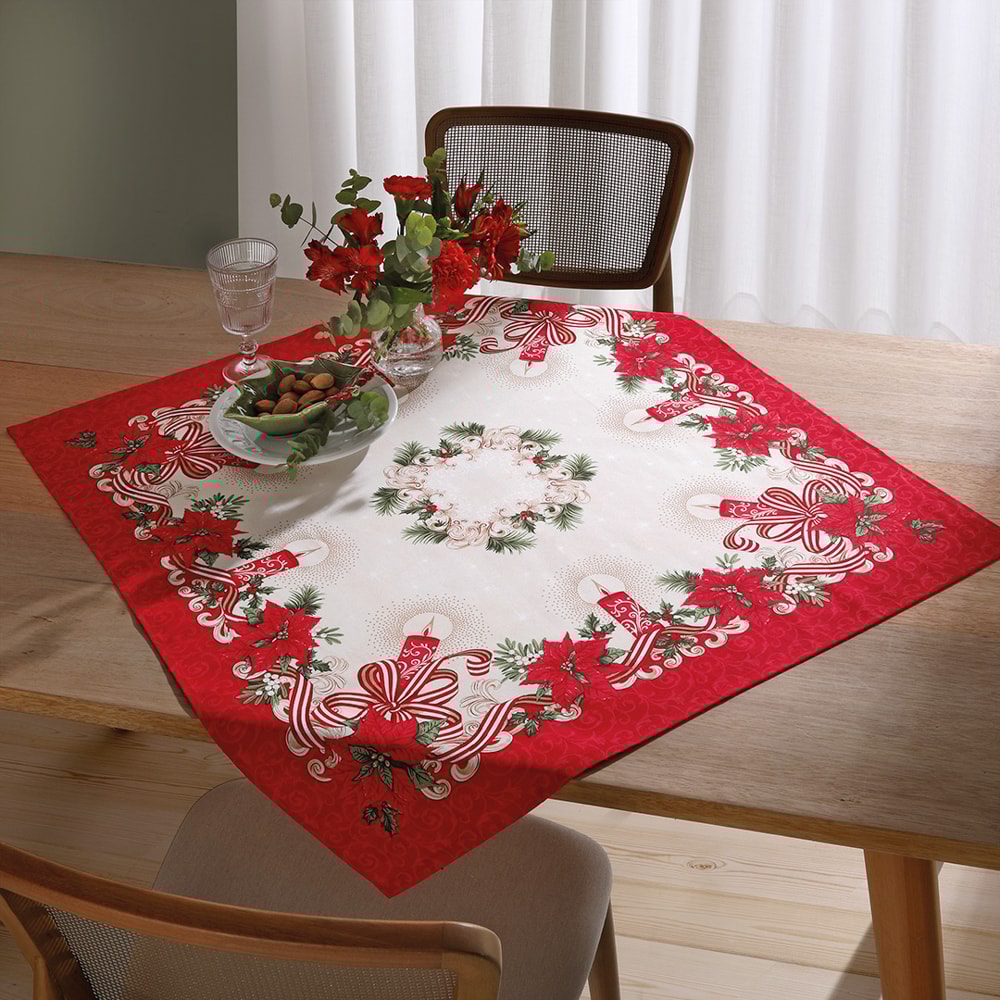 Toalha de Chá / Centro de Mesa Dohler Athenas Luz de Natal 78cm x 78cm