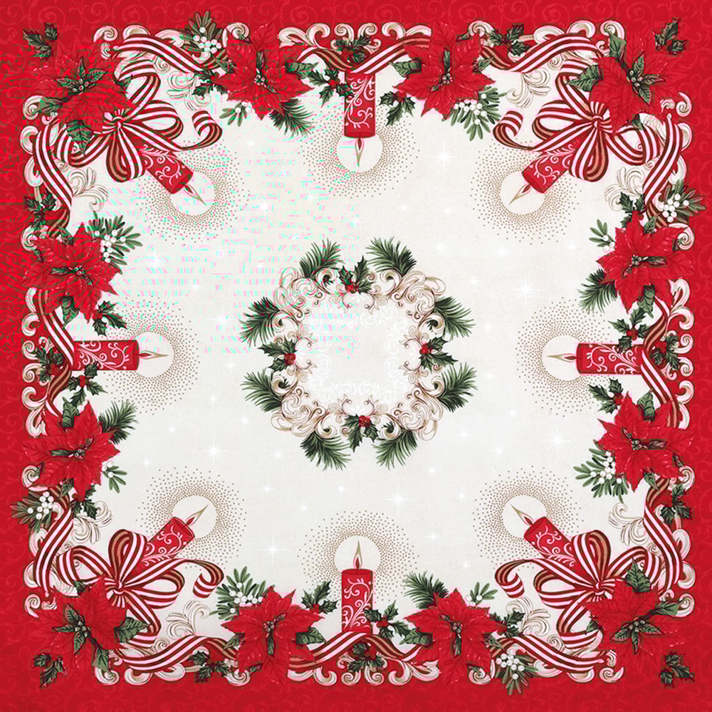 Toalha de Chá / Centro de Mesa Dohler Athenas Luz de Natal 78cm x 78cm