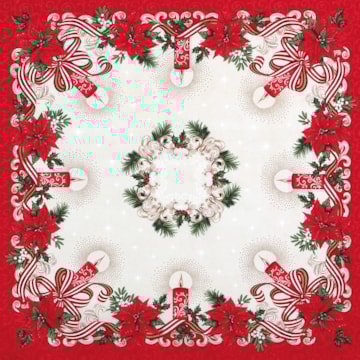 Toalha de Chá / Centro de Mesa Dohler Athenas Luz de Natal 78cm x 78cm