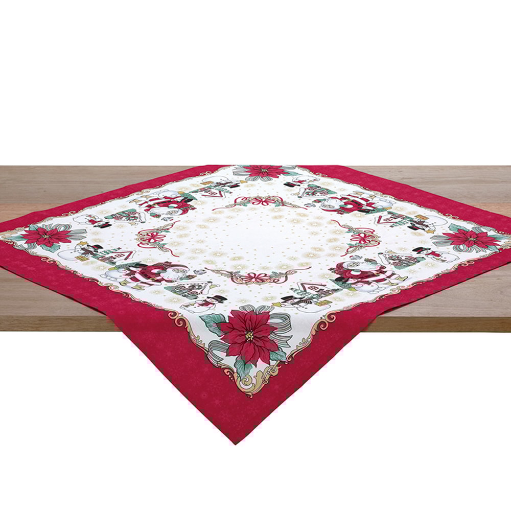 Toalha de Chá / Centro de Mesa Dohler Athenas Natal Amigos do Noel 78cm x 78cm